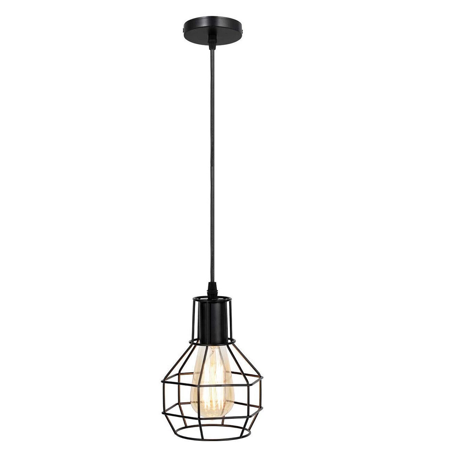 Vintage Ceiling Pendant Light Cage Lampshade Hanging Light Fitting ~5795