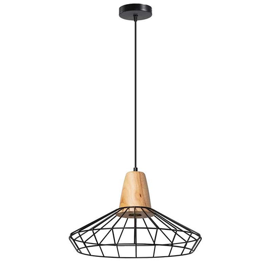 Pendant Lighting With Black Wire Cage~4996